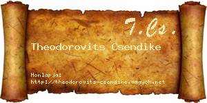 Theodorovits Csendike névjegykártya